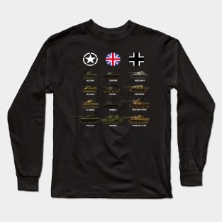 WW2 Tanks Sherman Hellcat Panzer Tiger Panther for Tank fans Long Sleeve T-Shirt